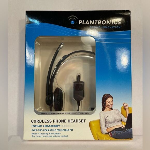 CORDLESS PHONE HEADSET PLANTRONICS M214C NEW IN BOX - Picture 1 of 6